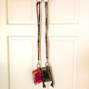 Vera Bradley Set of 2 Lanyards and Zip ID Cases